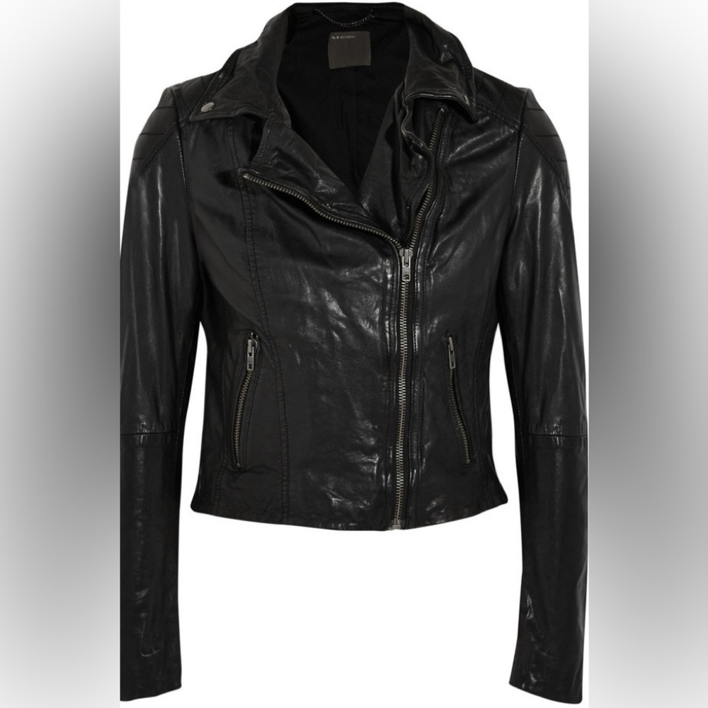 Muubaa Indus leather wired biker jacket